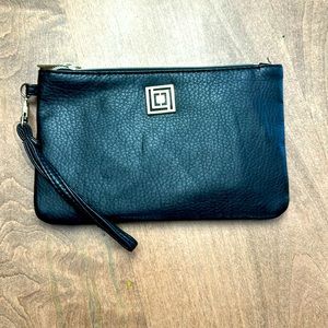 Black Liz Claiborne clutch/wristlet with phone charger!